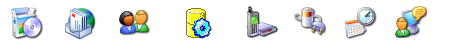 A 16 color icon alongside 32-bit Windows XP icons